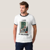 I Love My Girlfriend Photo Ringer T-Shirt Gift (Voorkant volledig)