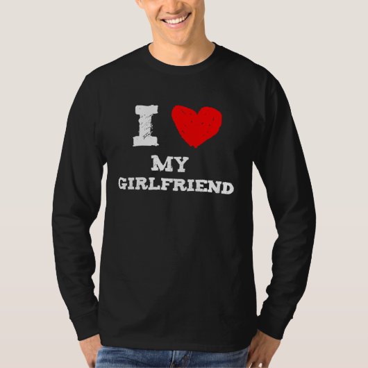 I love my girlfriend red heart girlfriend t-shirt (Voorkant)