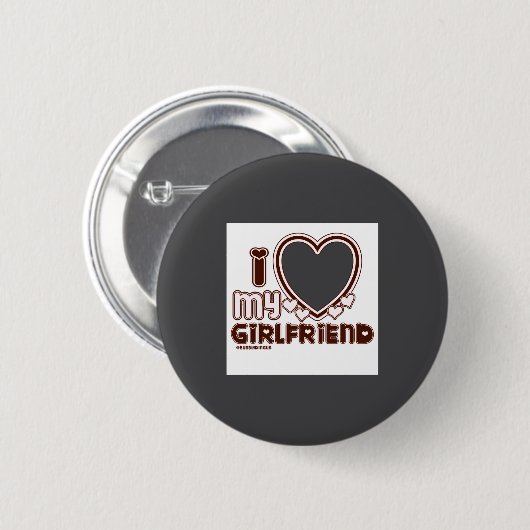 I Love My Girlfriend Ronde Button 5,7 Cm (Voorkant /achterkant)