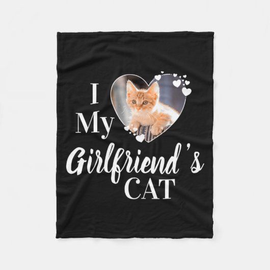 I Love My Girlfriends Cat Photo  Fleece Deken (Voorkant)