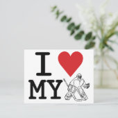 I Love My Goalie Party Invitations (hockey) Kaart (Staand voorkant)