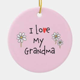 I Love My Grandma Photo Ceramic Ornament