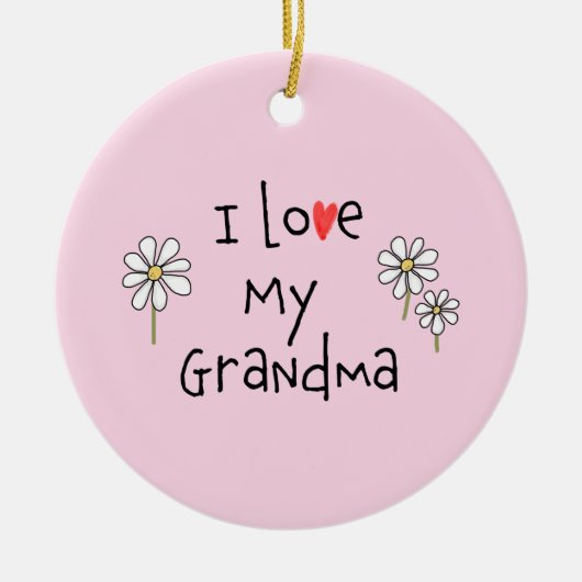 I Love My Grandma Photo Ceramic Ornament (Voorkant)