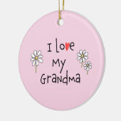 I Love My Grandma Photo Ceramic Ornament (Links)