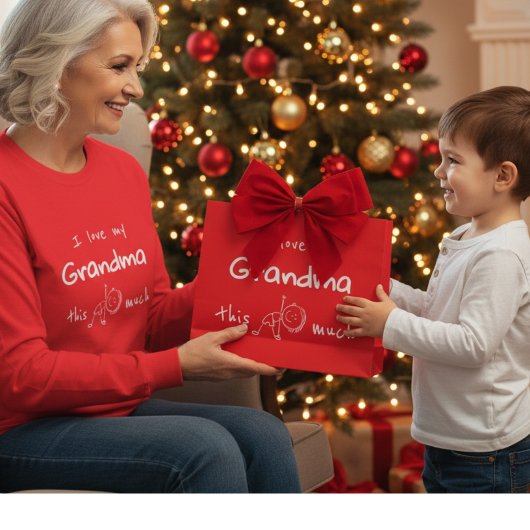 I Love my Grandma Typography Named Graphic Red Groot Cadeauzakje