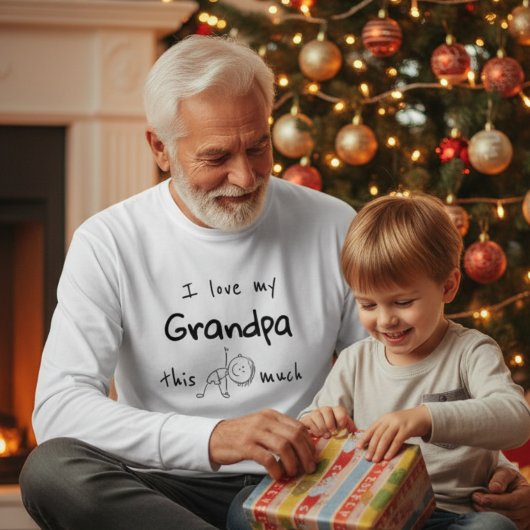I love my grandpa typography named graphic Tri-Blend shirt