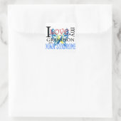 I Love My Grandson with Down Syndrome Vierkante Sticker (Tas)