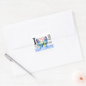 I Love My Grandson with Down Syndrome Vierkante Sticker (Envelop)