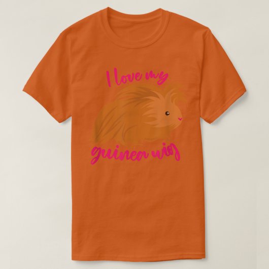 I Love My Guinea Wig Long Haired Guinea Pig Cute F T-shirt (Design voorkant)