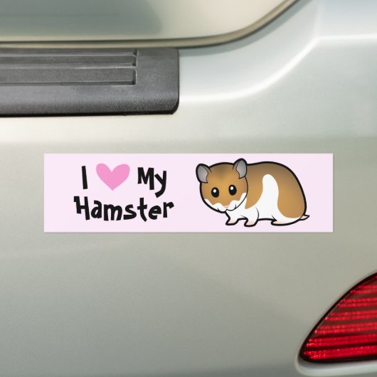 I Love My Hamster Bumpersticker (Op auto)