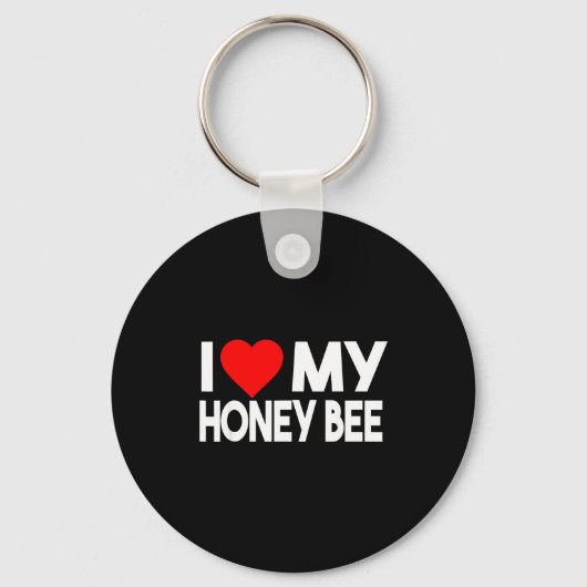 I Love My Honey Bee Shirt, Funny Animal Couple Mat Sleutelhanger (Voorkant)