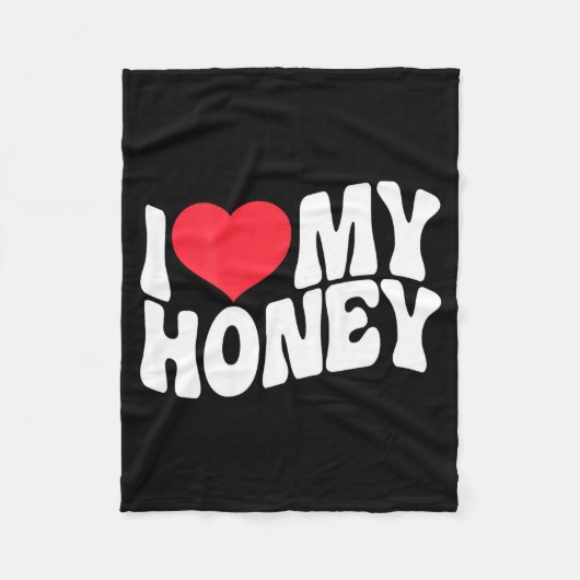 I Love My Honey Funny Says In Love (back Print)  Fleece Deken (Voorkant)