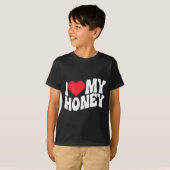 I Love My Honey Funny Says In Love (back Print)  T-shirt (Voorkant volledig)