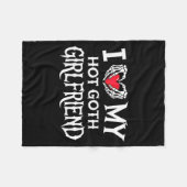 I Love My Hot Goth Gf Skeleton Hand Heart Valentin Fleece Deken (Voorkant (Horizontaal))