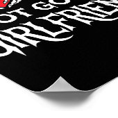 I Love My Hot Goth Gf Skeleton Hand Heart Valentin Poster (Hoek)