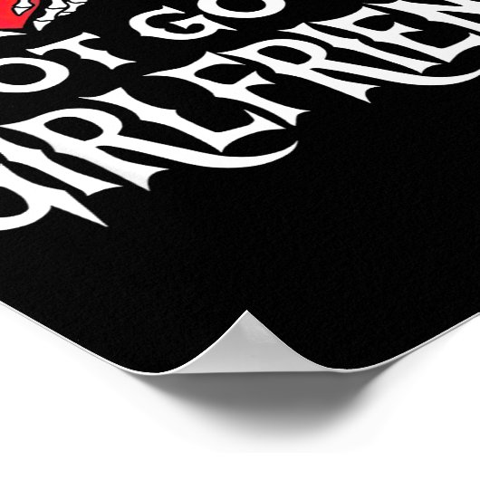 I Love My Hot Goth Gf Skeleton Hand Heart Valentin Poster (Hoek)