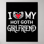I Love My Hot Goth Gf Skeleton Hand Heart Valentin Poster (Voorkant)