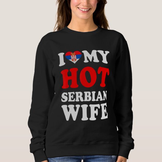 I love My Hot Serbian Wife Funny Husband Gift Trui (Voorkant)