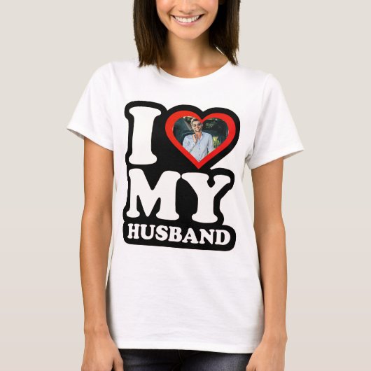 I Love My Husband 1974 - Custom Photo Personalized T-shirt (Voorkant)