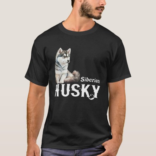 I Love My Husky Cute Sled Dog Siberian Husky T-shirt (Voorkant)