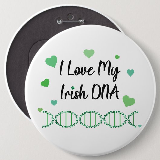 I Love My Irish DNA Shamrock Button                (Voorkant /achterkant)