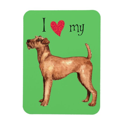 I Love my Irish Terrier Magneet (Verticaal)