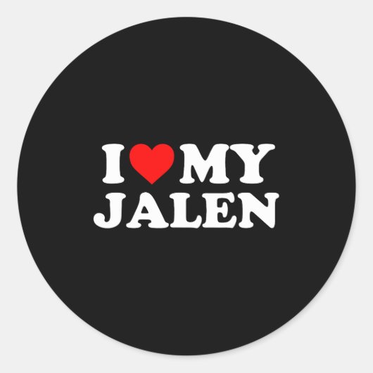 I Love My Jalen  Ronde Sticker (Voorkant)