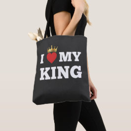 I love my king  tote bag
