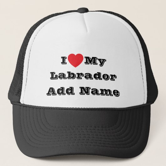 I ♥️ Love My Labrador Naam toevoegen Trucker Pet (Voorkant)