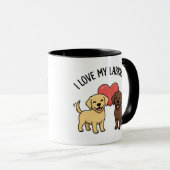 I Love My Labradors Mug – Cute Yellow & Chocolate  Mok (Voorkant rechts)