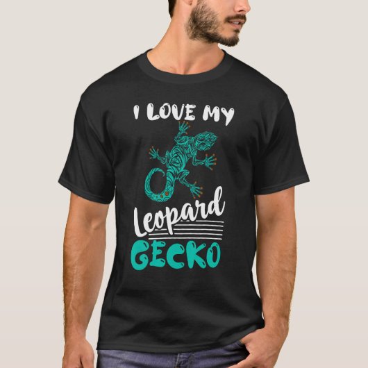 I Love My Leopard Gecko Lizard  Reptile T-shirt (Voorkant)