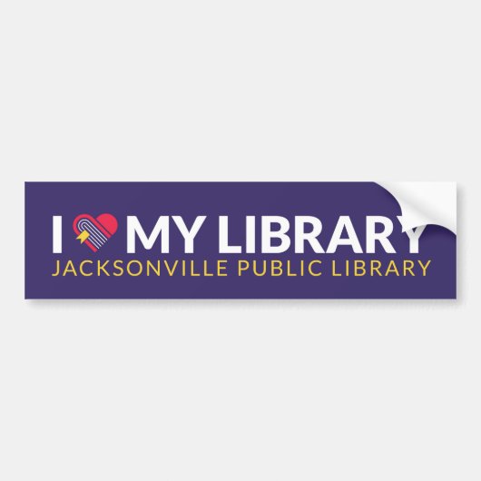 I Love My Library Bumpersticker (Voorkant)