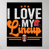 I love my Lineup Funny Fantasy Football Lovers Poster (Voorkant)