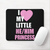 I Love My Little He Him Princess Heart Funny Lgbtq Muismat (Met muis)