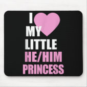 I Love My Little He Him Princess Heart Funny Lgbtq Muismat (Voorkant)