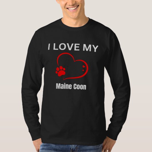 I love my maine coon breed cat Cat T-shirt (Voorkant)