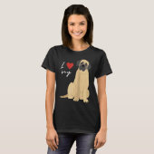 I Love My Mastiff Dog  Raglan Baseball T-shirt (Voorkant volledig)