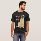 I Love My Mastiff Dog Raglan Baseball T-shirt (Voorkant volledig)