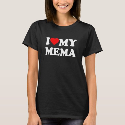 I Love My Mema Heart T-shirt (Voorkant)