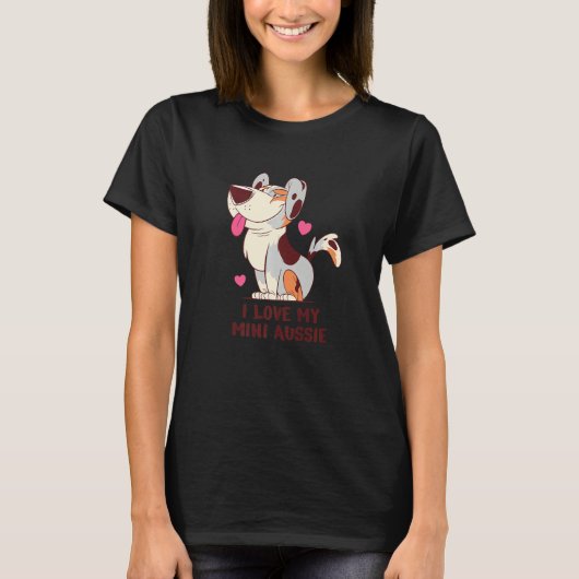 I Love My Mini Aussie Shepherd Dog Premium T-shirt (Voorkant)