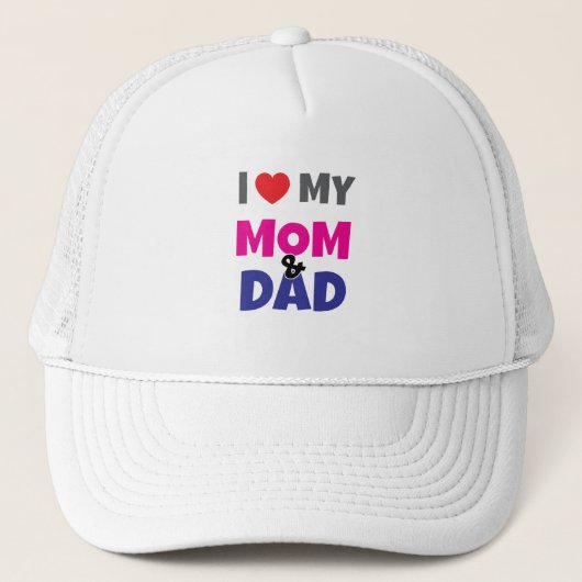 I Love my Mom Dad - Trucker Pet (Voorkant)