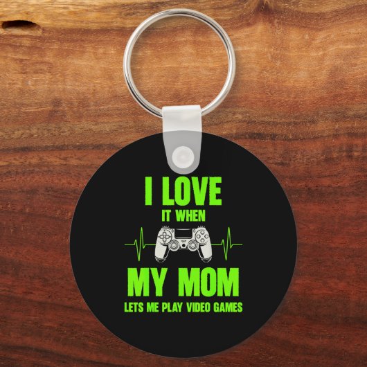 I Love My Mom Gamer Gaming Teen Boys Video Game Co Sleutelhanger (Voorkant)