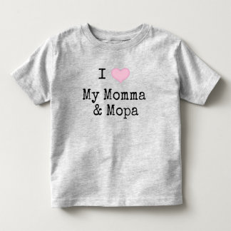 I Love My Momma & Mopa (Niet binair/Genderneutraal Kinder Shirts