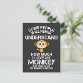I Love My Monkey - Grappig Dierenvriend cadeau ide Briefkaart (Staand voorkant)