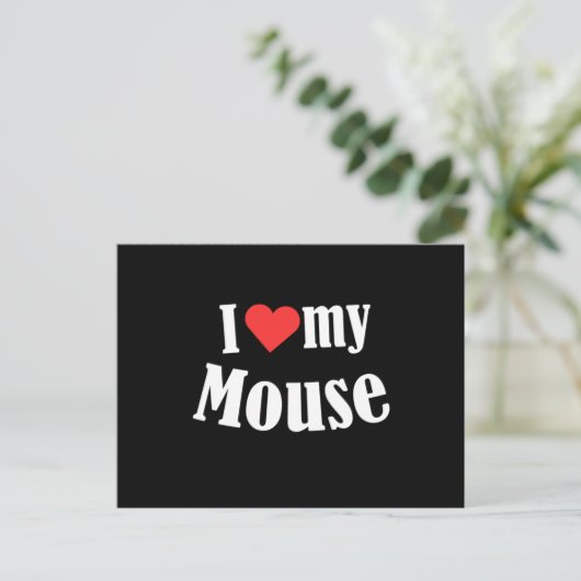 I Love My Mouse Mice Rat Rodent Animal Pet Gift Briefkaart (Staand voorkant)