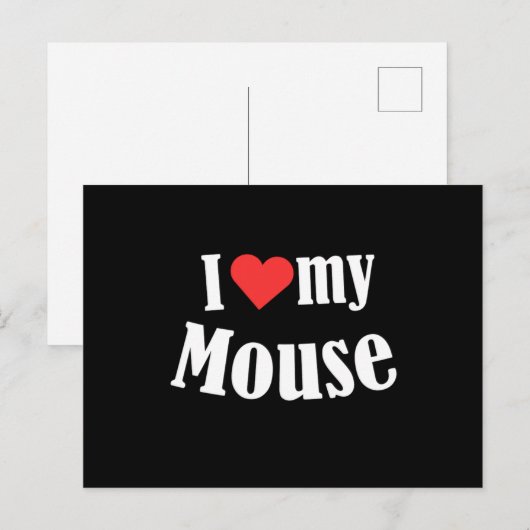 I Love My Mouse Mice Rat Rodent Animal Pet Gift Briefkaart (Voorkant / Achterkant)