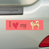 I Love my Norwegian Buhund Bumpersticker (Op auto)