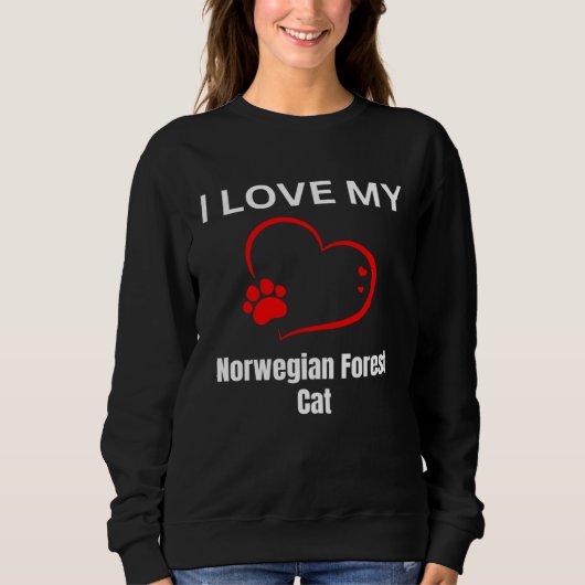 I love my norwegian forest cat breed cat Cat Trui (Voorkant)