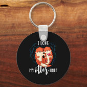 I Love My Otter Half Pun Couple Valentines Day  Sleutelhanger (Voorkant)