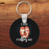 I Love My Otter Half Pun Couple Valentine's Day  Sleutelhanger (Voorkant)
